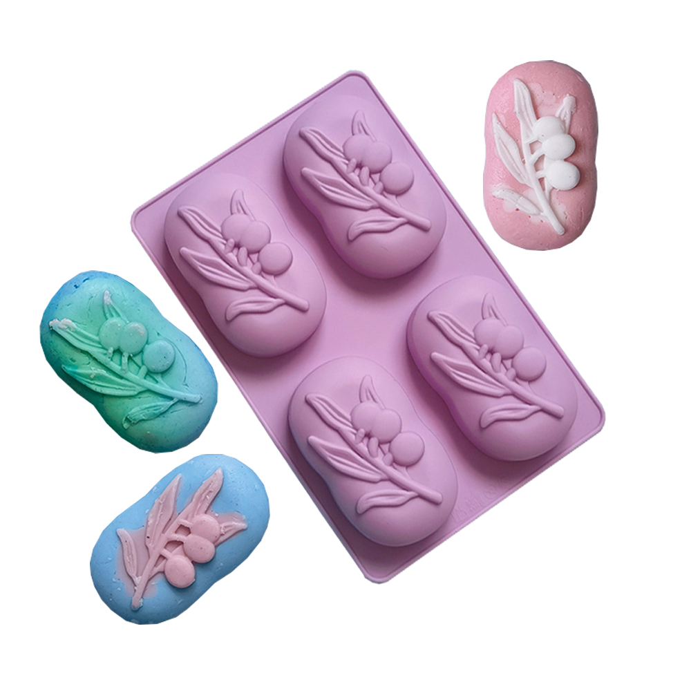 Soap Making Formula - 4 Cavities Oval Olive Tree Silicone