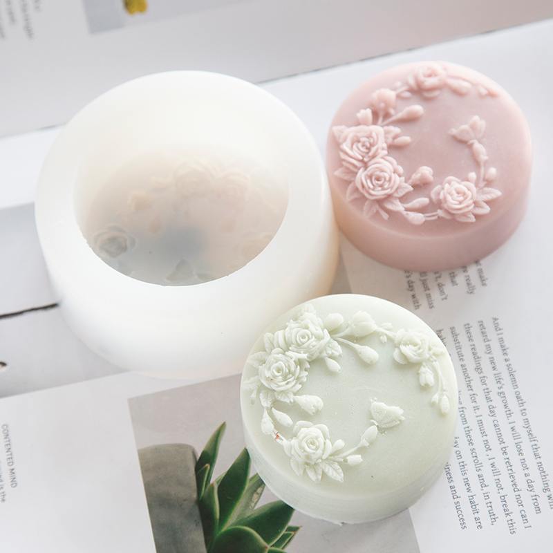 Soap Making Chemical - Hình Dáng Tròn Hoa Hồng Hoa