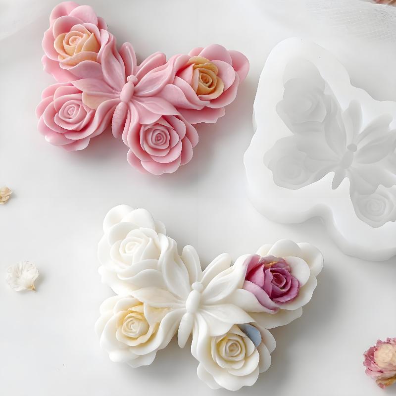 Soap Making Formula - DIY Rose Butterfly Form Silicone Mold