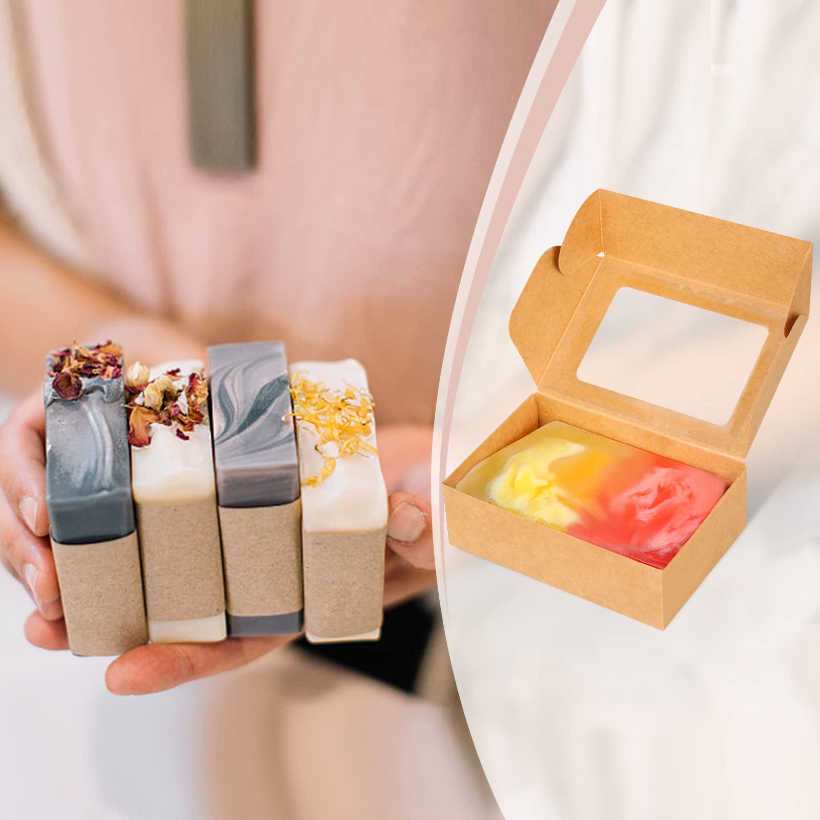 50Pcs Mini Kraft Paper Box wit - đánh giá và giá Kraft Soap Label