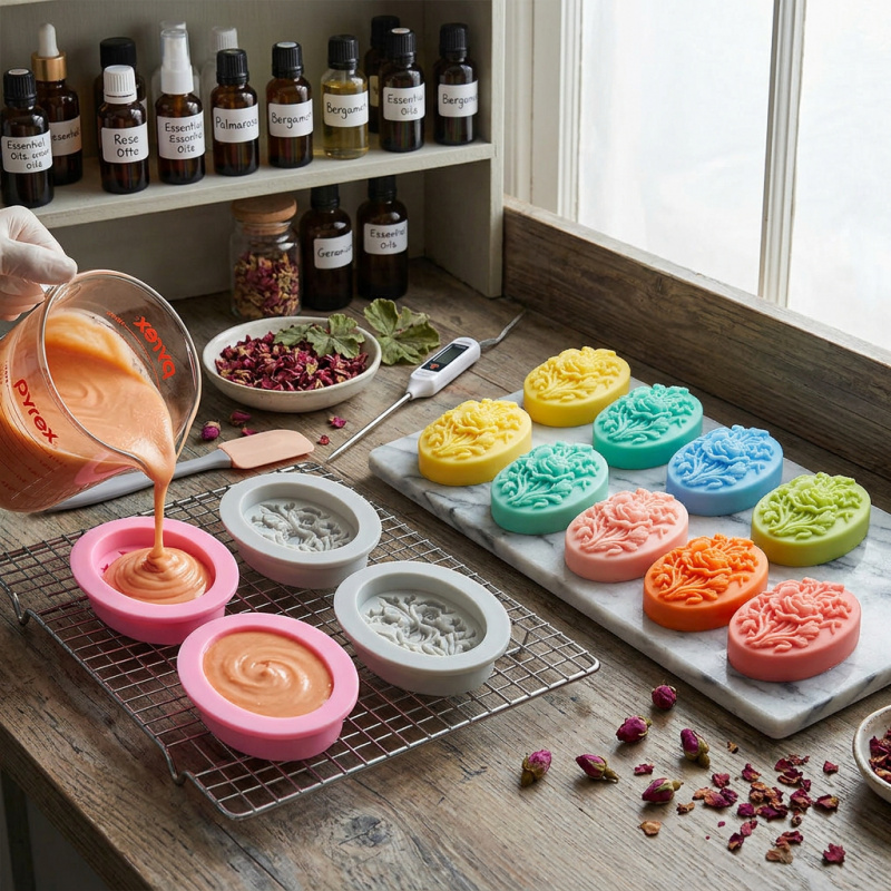 4 Silicone mold with flower sh - đánh giá và giá Soap Making Easy
