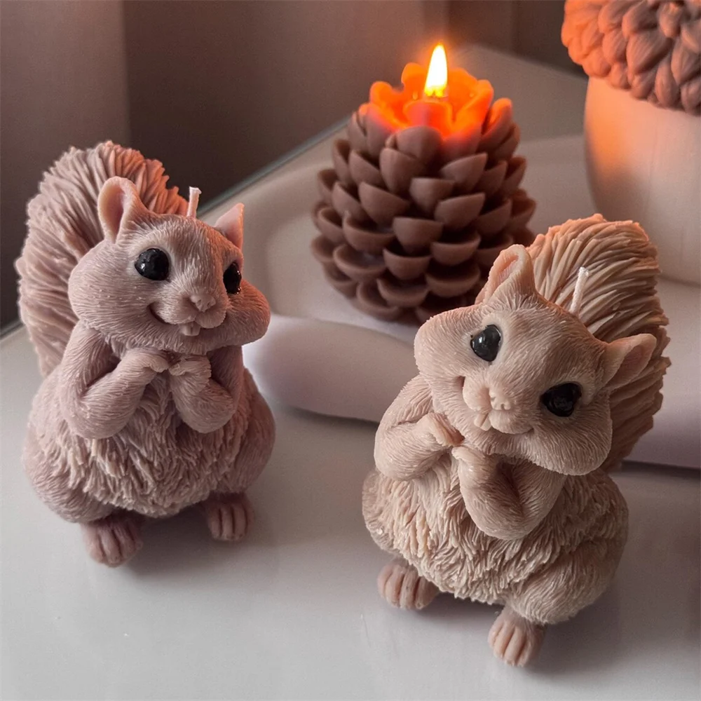 Cute Squirrel Candle Silicone  - đánh giá và giá Soap Making Chemical