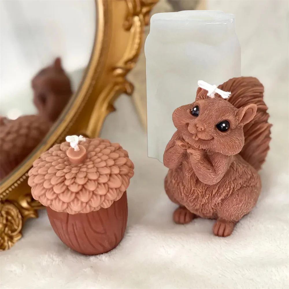Cute Squirrel Candle Silicone  - đánh giá và giá Soap Making Chemical