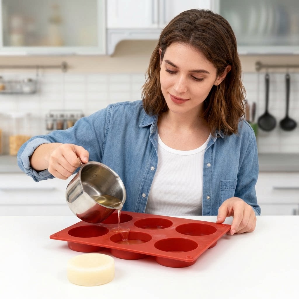 Round Silicone Soap Mold DIY H - đánh giá và giá Soap Making Easy